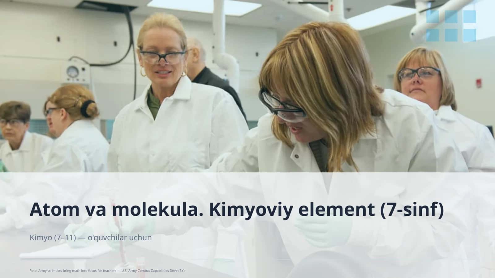 Atom va molekula. Kimyoviy element (7-sinf)