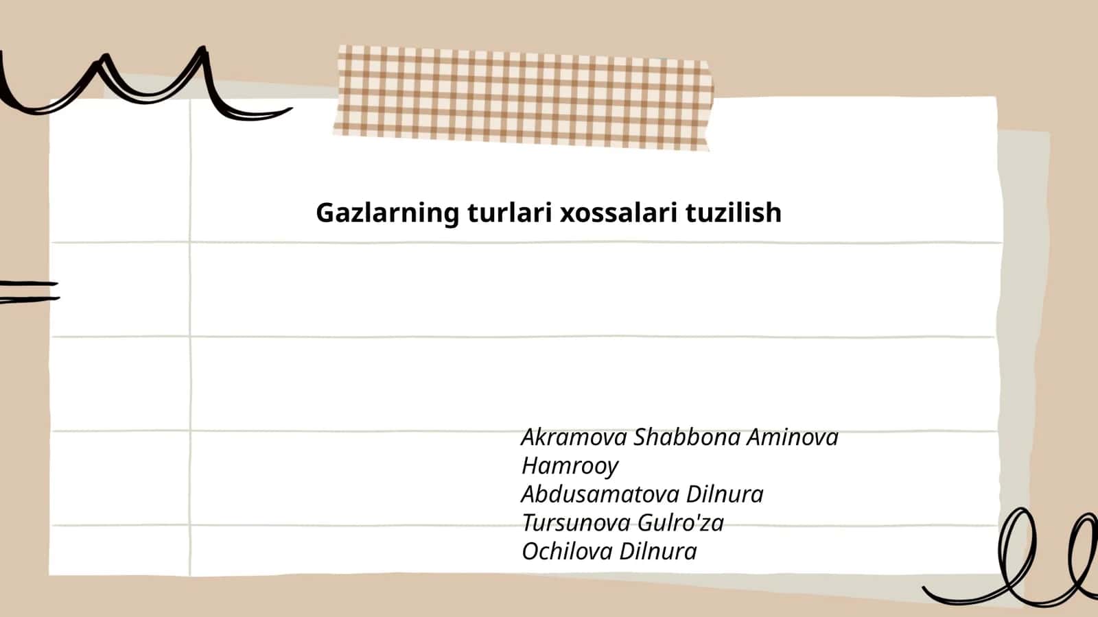 Gazlarning turlari xossalari tuzilish