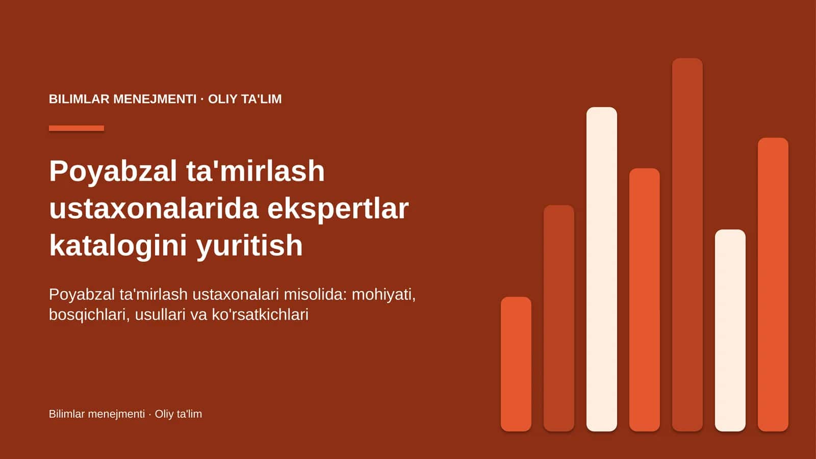 Poyabzal ta'mirlash ustaxonalarida ekspertlar katalogini yuritish