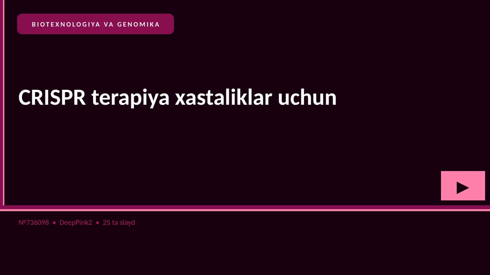 BIOTEXNOLOGIYA VA GENOMIKA