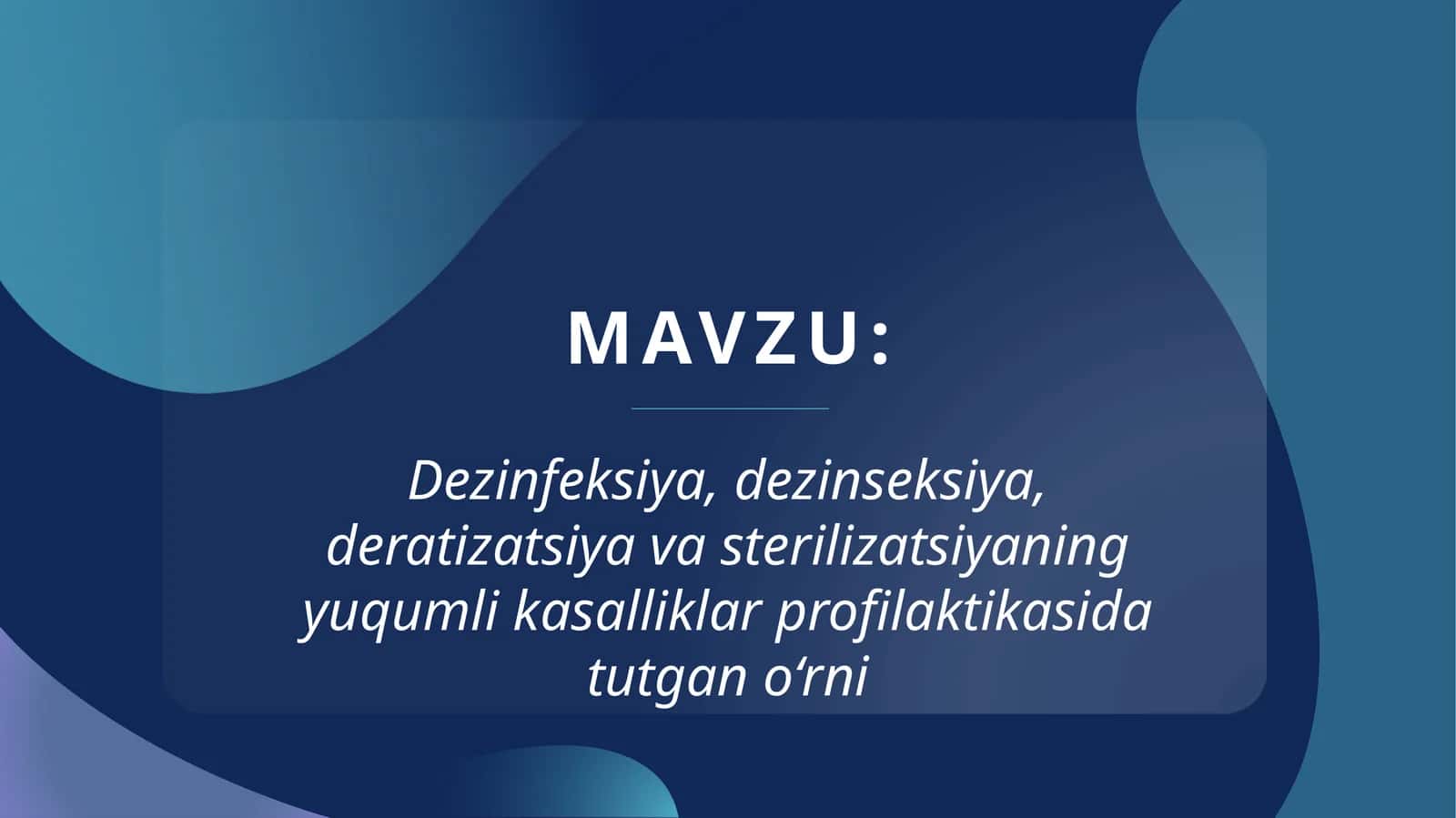 Dezinfektsiya, dezinseksiya, deratizatsiya, sterilizatsiya