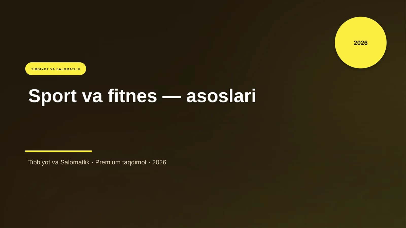 Sport va fitnes — asoslari