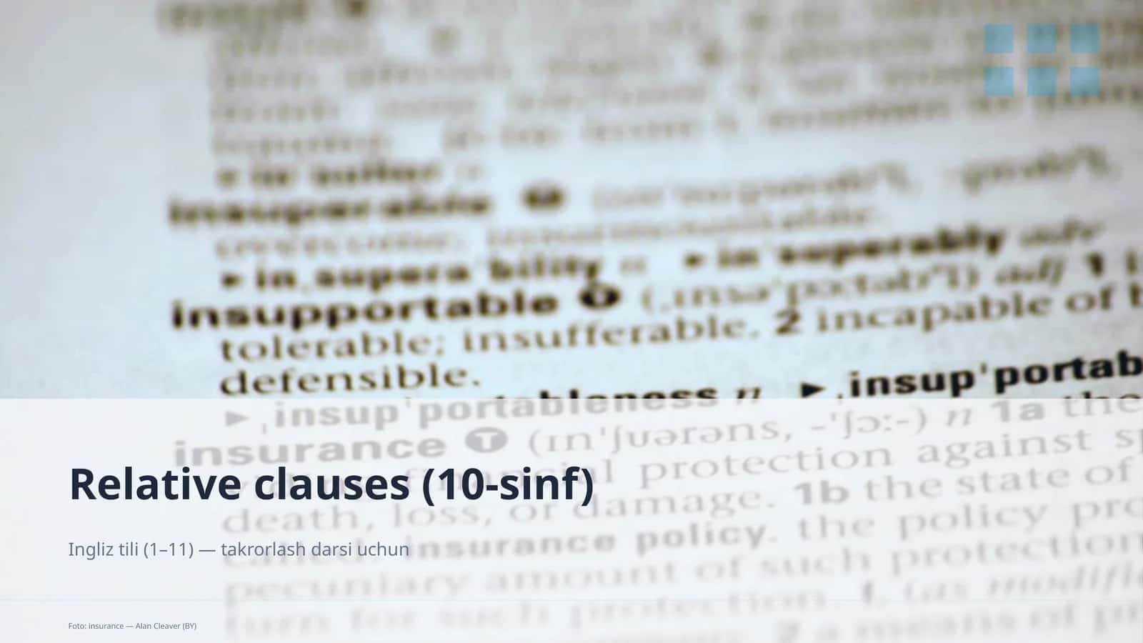 Relative clauses (10-sinf)