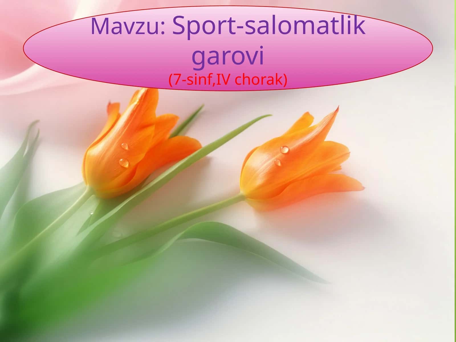 Sport-salomatlik garovi