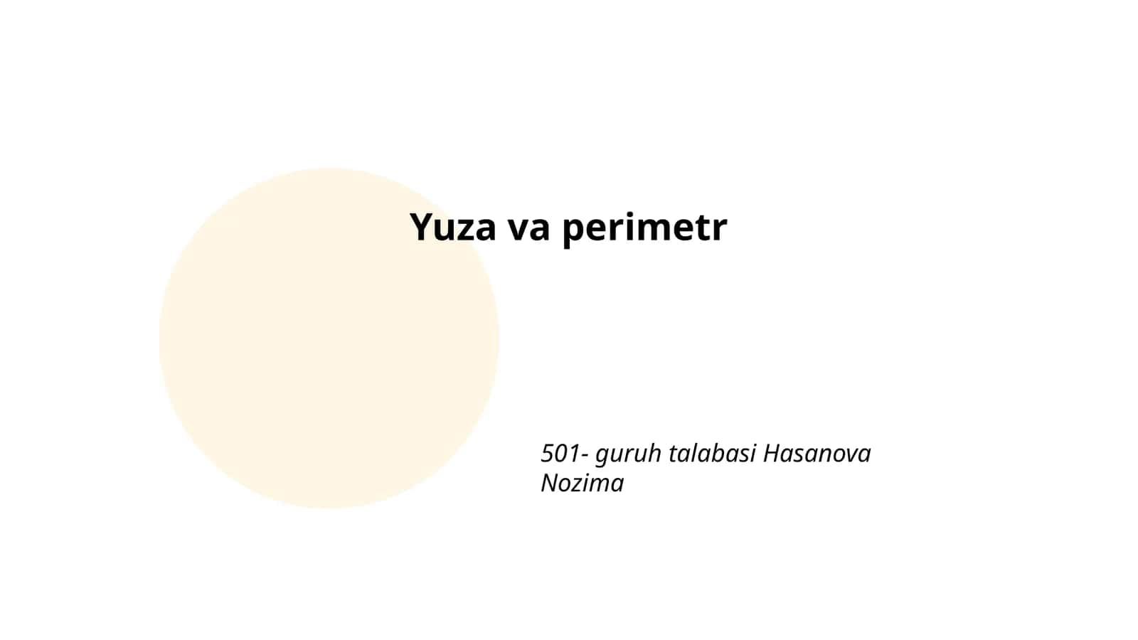 Yuza va perimetr