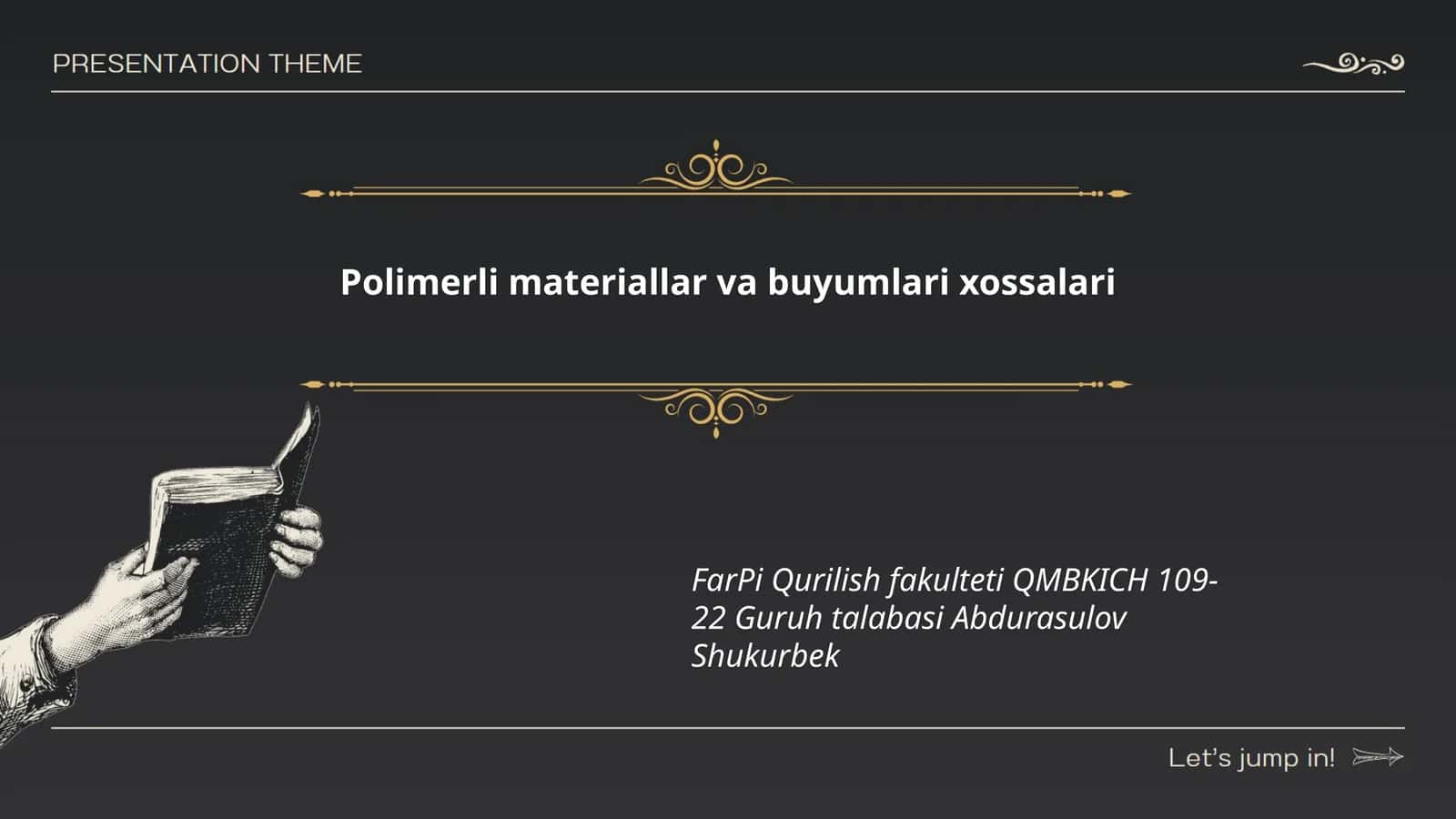 Polimerli materiallar va buyumlari xossalari