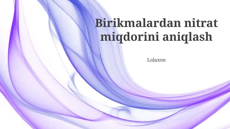 Ion xromatografiya tahlili