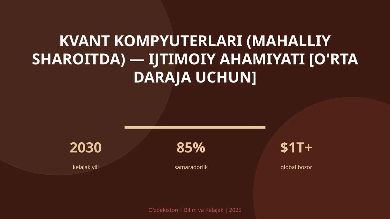 Kvant kompyuterlari (mahalliy sharoitda) — ijtimoiy ahamiyati [o'rta daraja uchun]
