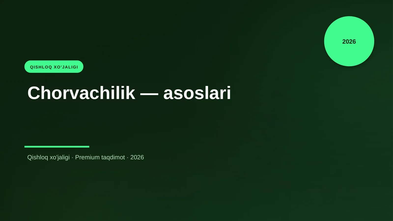 Chorvachilik — asoslari