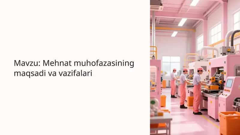 Mehnat muhofazasining maqsadi va vazifalari