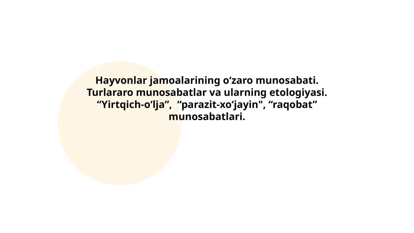 Yirtqich va o'lja o'rtasidagi ekologik munosabatlar