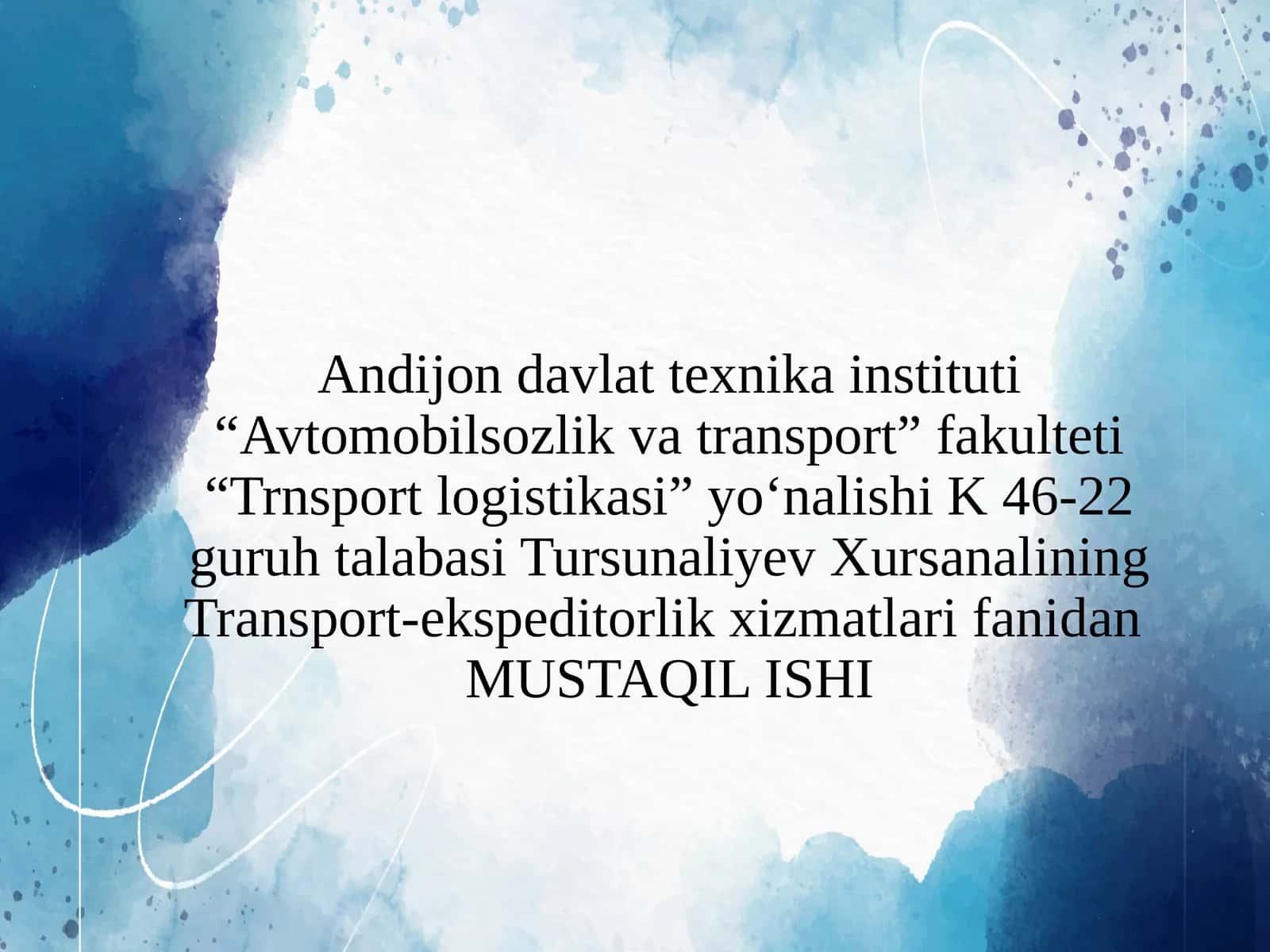 Transport-ekspeditorlik xizmatlarini bajarishda GPS tizimidan foydalanish