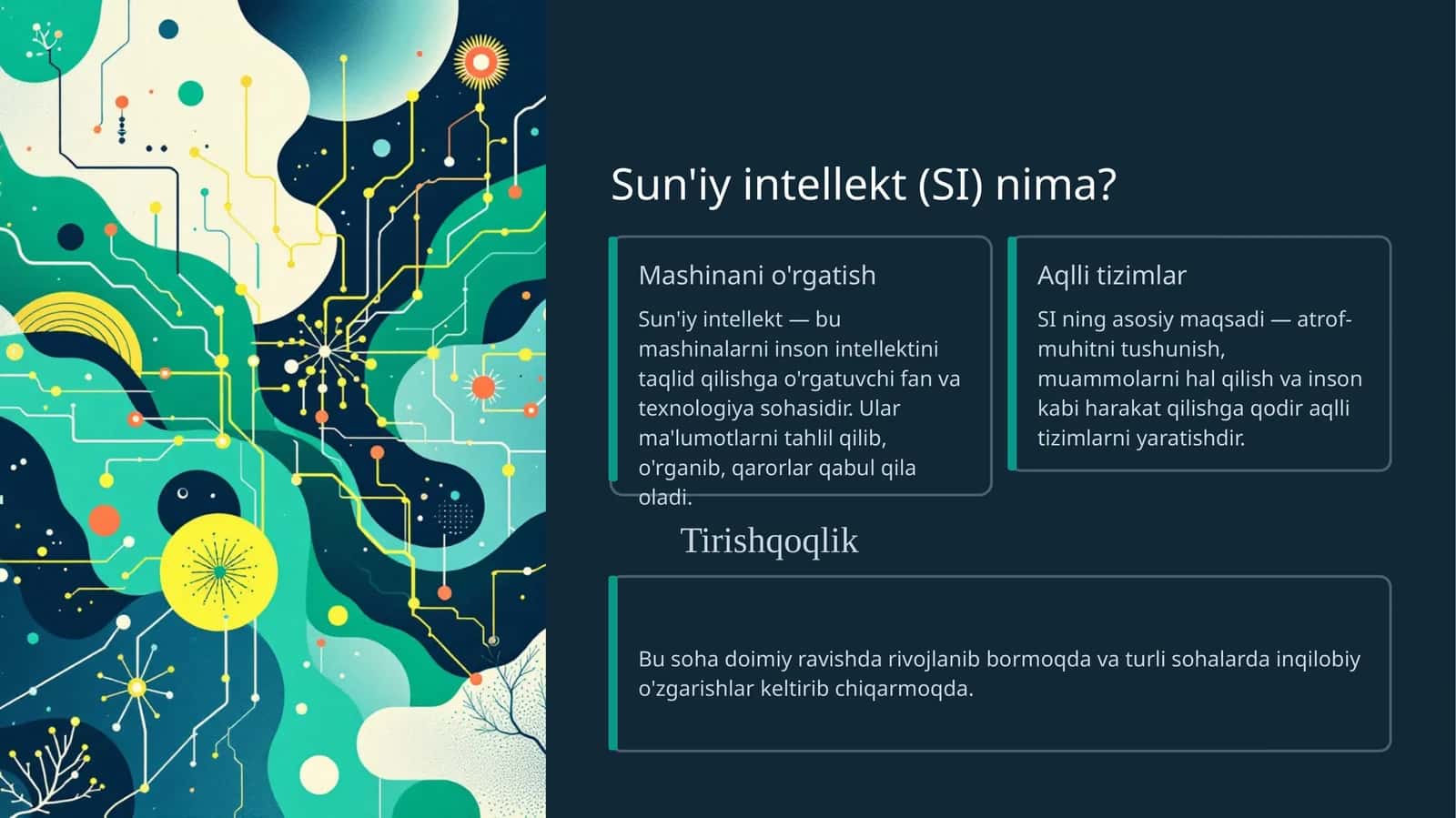 Sun'iy intellekt (SI) nima?