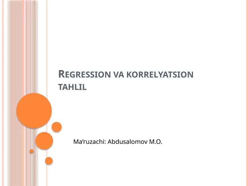 Regression va korrelyatsion tahlil