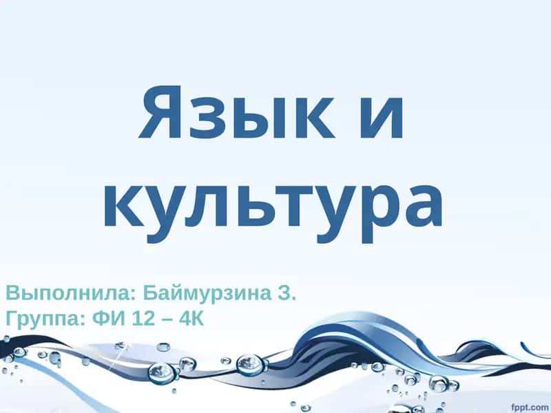 Взаимодействие языка и культуры