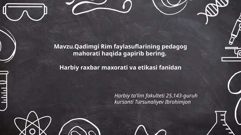 Qadimgi Rim faylasuflarining pedagog mahorati