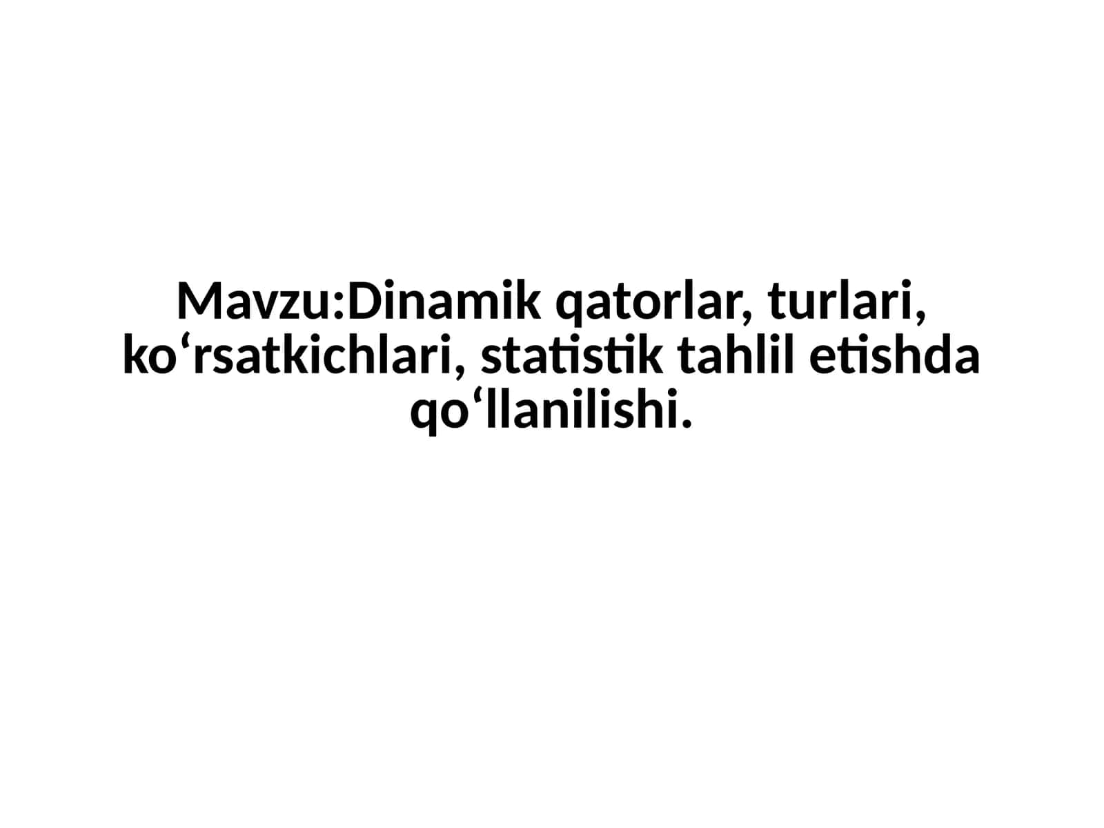 Dinamik qatorlar