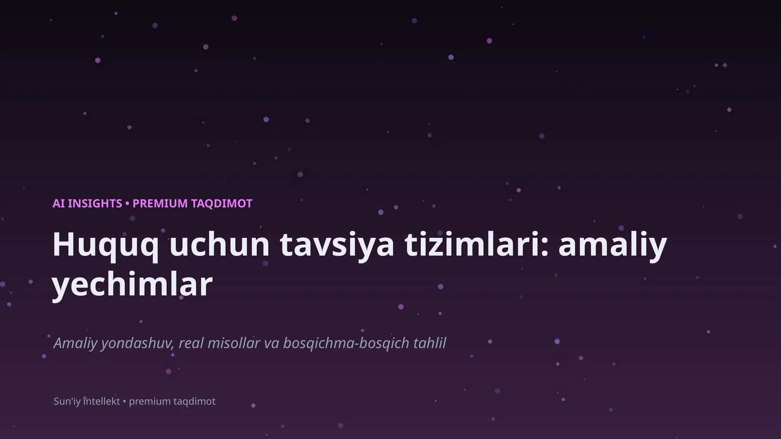 Sun'iy intellekt • premium taqdimot