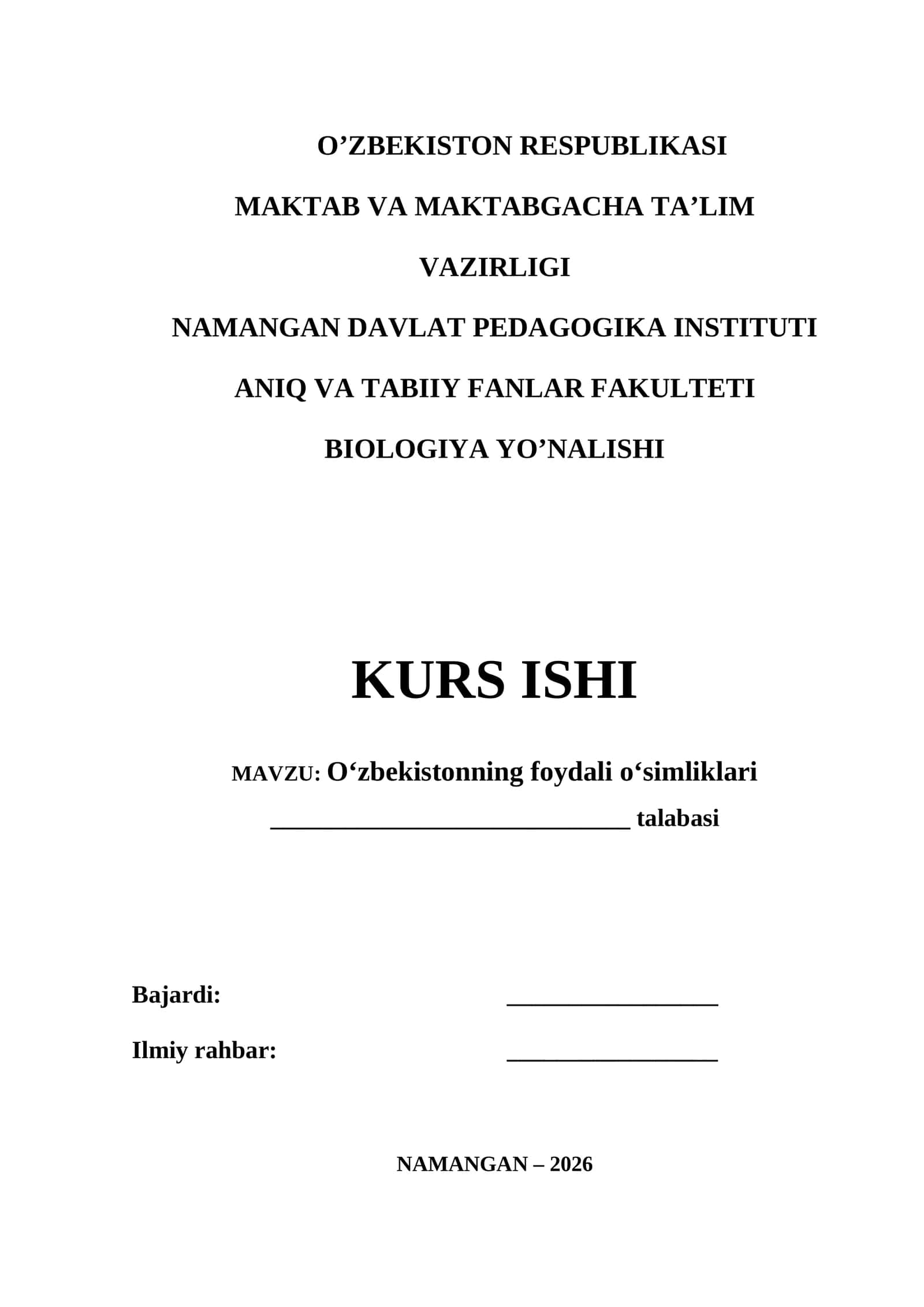Oʻzbekistonning foydali oʻsimliklari