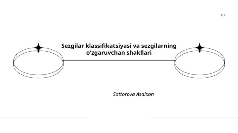 Sezgilar klassifikatsiyasi va sezgilarning o'zgaruvchan shakllari