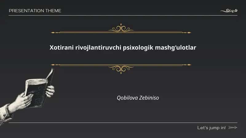 Xotirani rivojlantiruvchi psixologik mashg‘ulotlar
