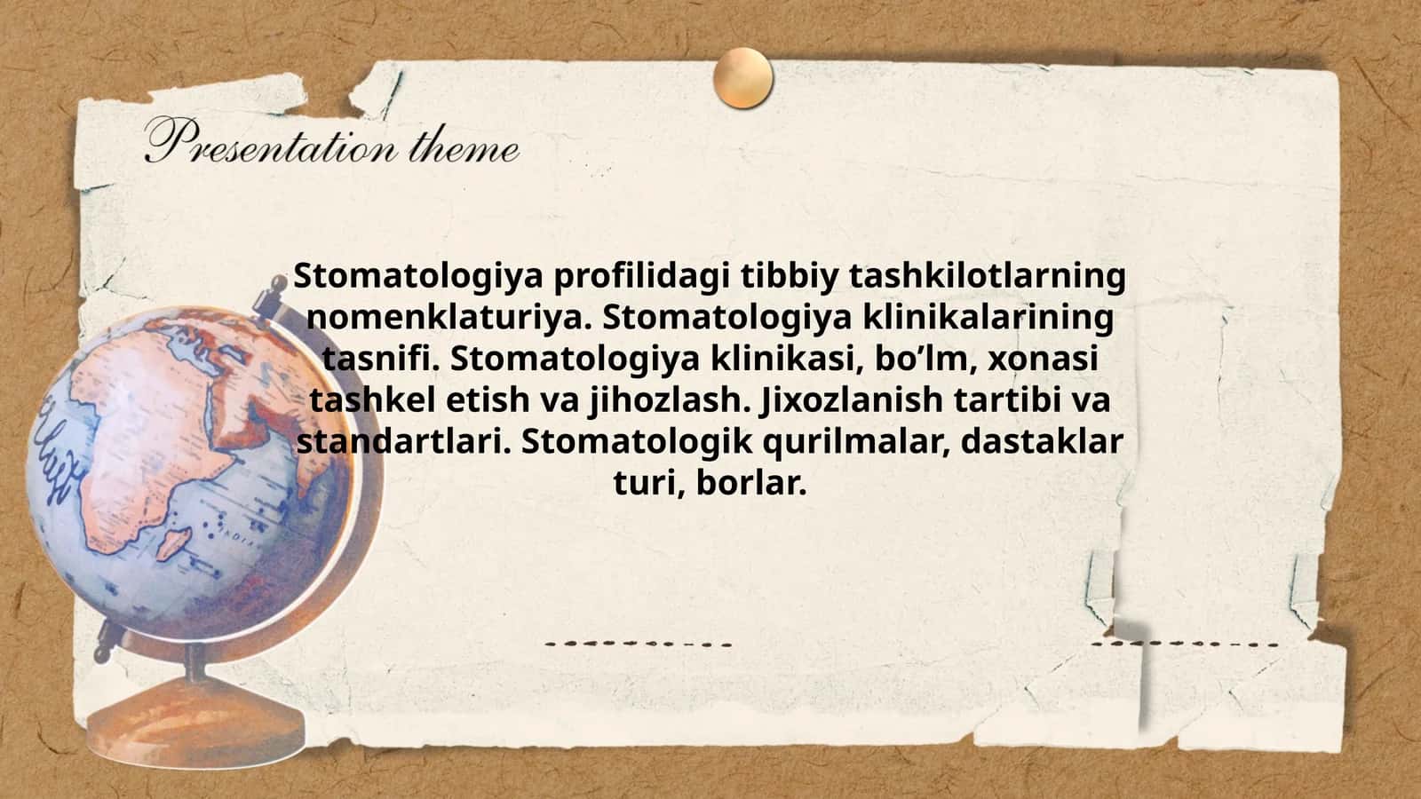 Stomatologiya profilidagi tibbiy tashkilotlarning nomenklaturiya