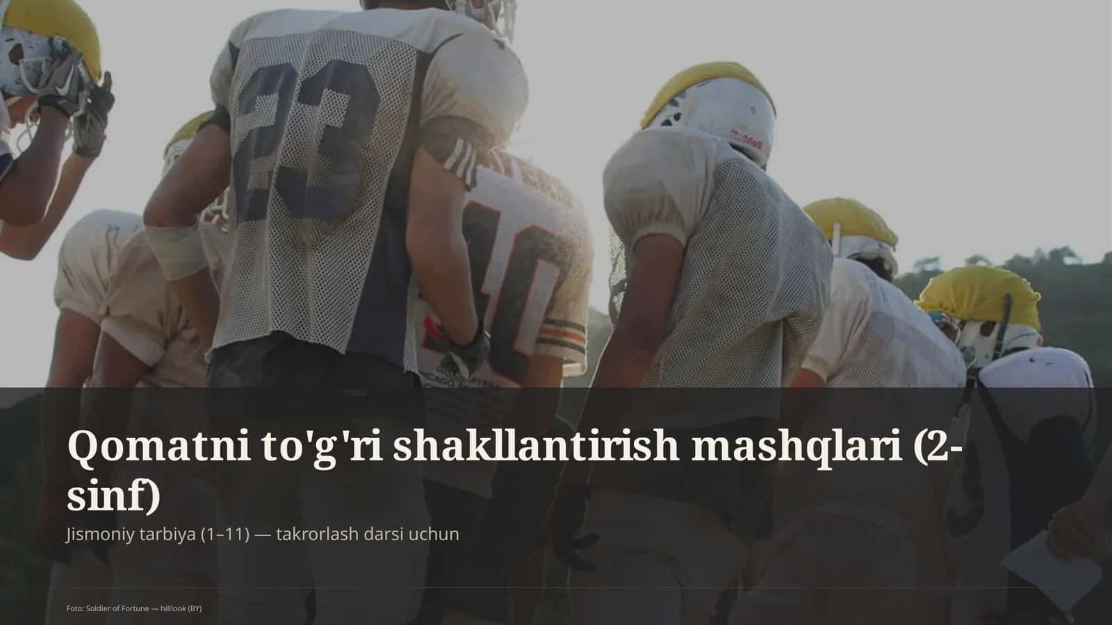 Qomatni to'g'ri shakllantirish mashqlari (2-sinf)