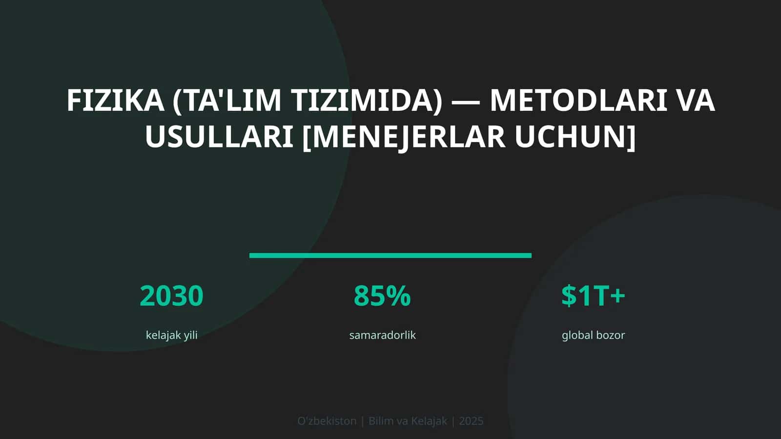 Fizika (ta'lim tizimida) — metodlari va usullari [menejerlar uchun]