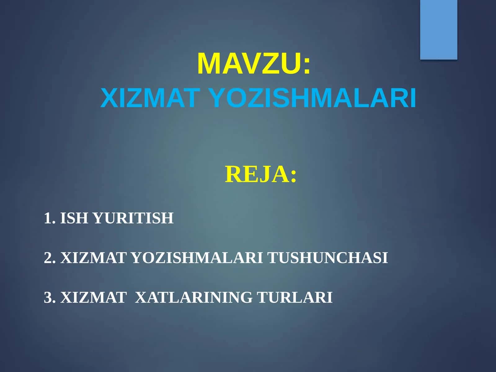 XIZMAT YOZISHMALARI