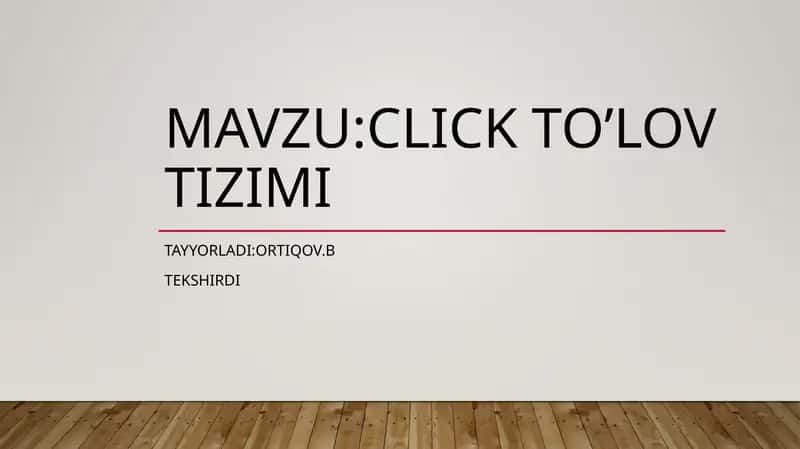 Click to’lov tizimi