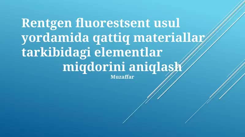 Rentgen-fluoressensiyasi (XRF) printsipi