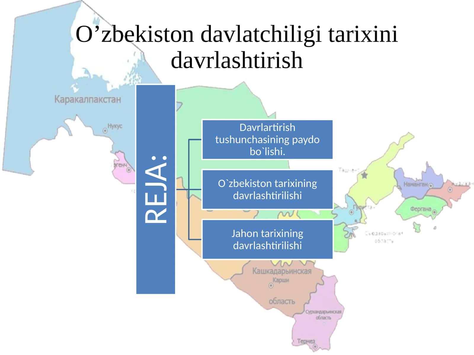 O’zbekiston davlatchiligi tarixini davrlashtirish