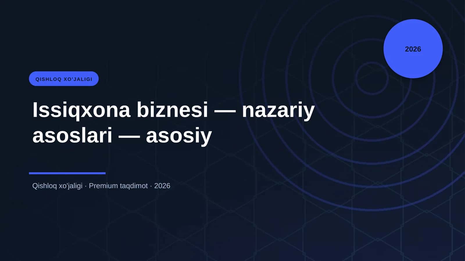Issiqxona biznesi — nazariy asoslari — asosiy