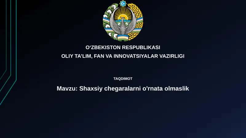 Shaxsiychegaralarnio'rnataolmaslik