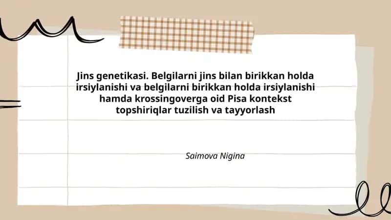 Pisa kontekst topshiriqlar tuzilish va tayyorlash