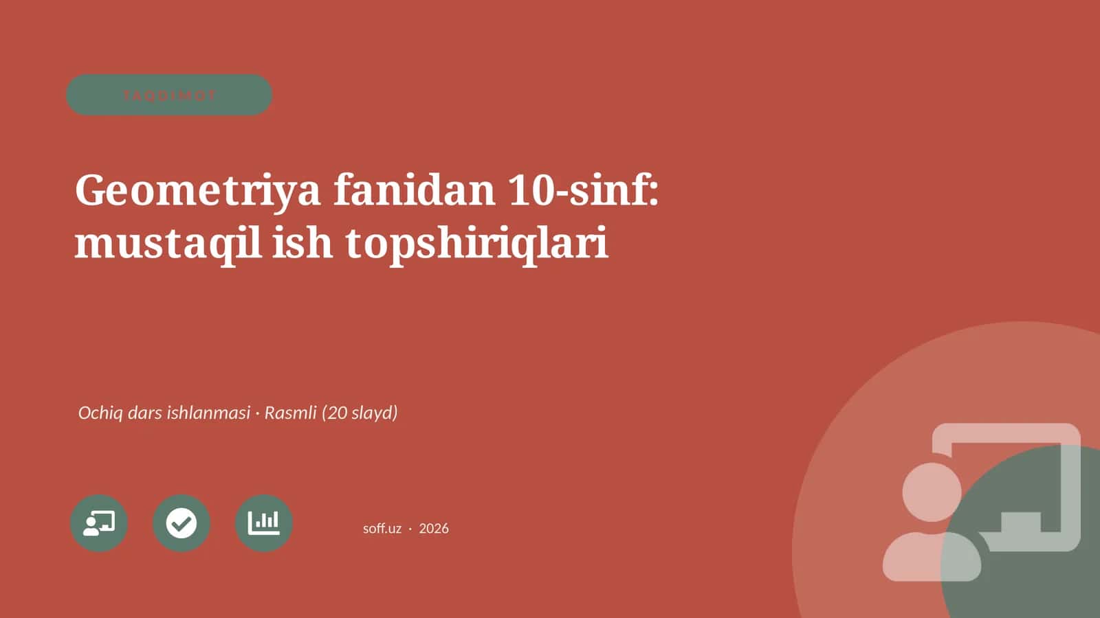 Geometriya fanidan 10-sinf: mustaqil ish topshiriqlari