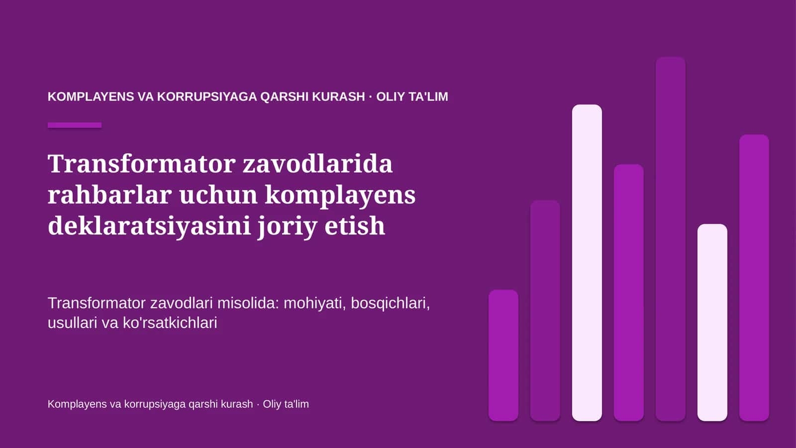 transformator zavodlarida rahbarlar uchun komplayens deklaratsiyasini joriy etish 9092