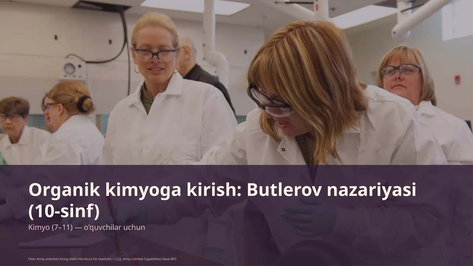 Organik kimyoga kirish: Butlerov nazariyasi (10-sinf)