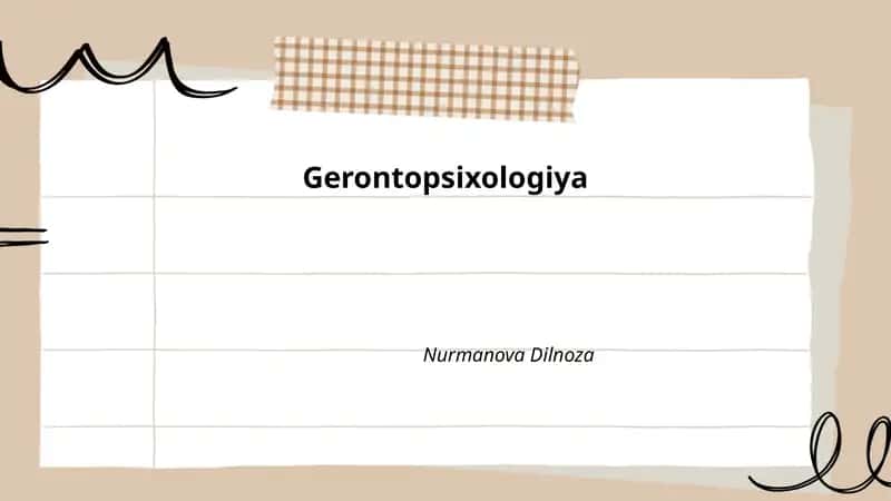 Gerontopsixologiya