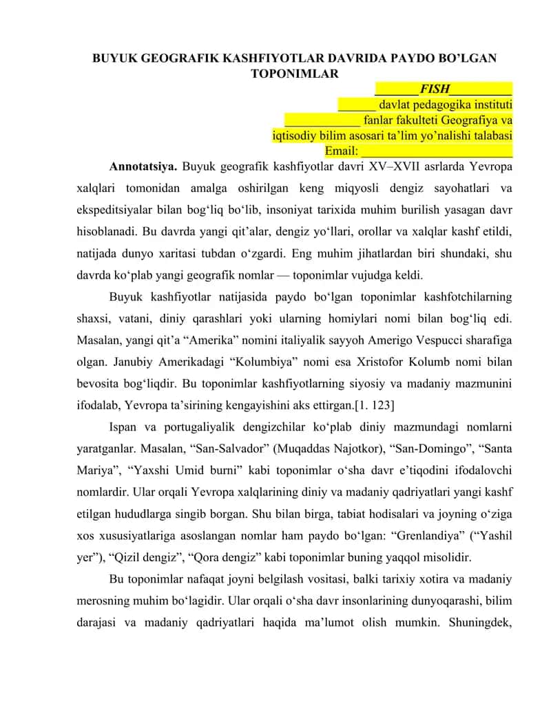geografiya maqola 1