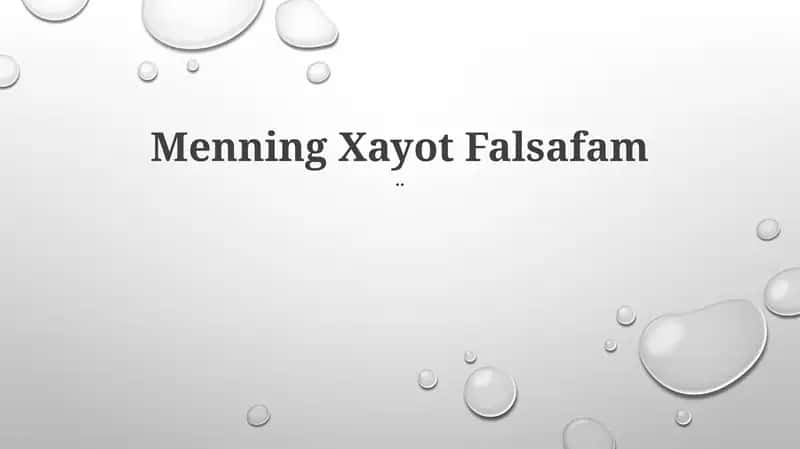 Menning Xayot Falsafam