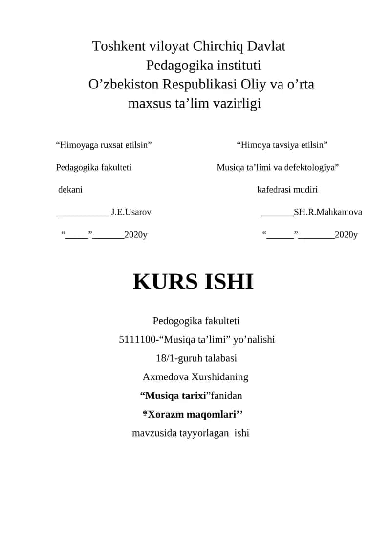 Xorazm maqomlari va ularning xususiyatlari