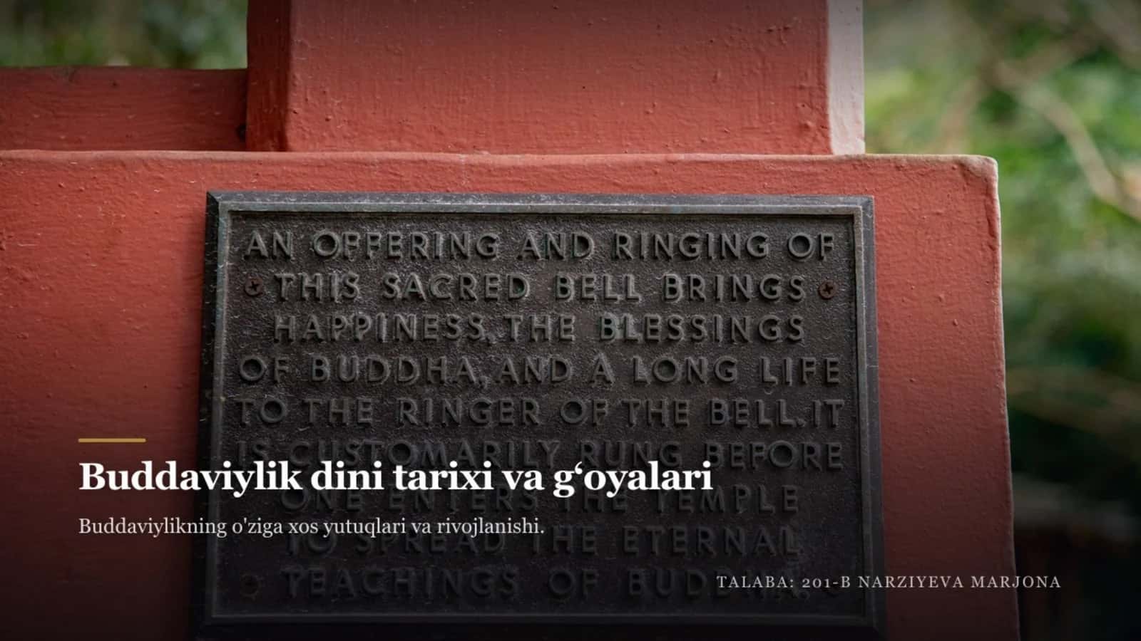 buddaviylik dini tarixi va g'oyalari