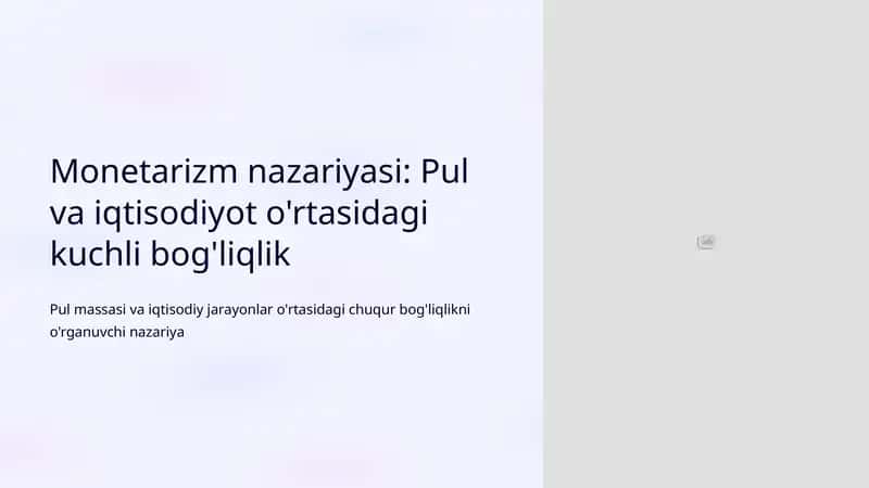 Monetarizm nazariyasi