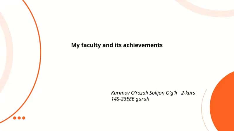 My faculty and its achievements