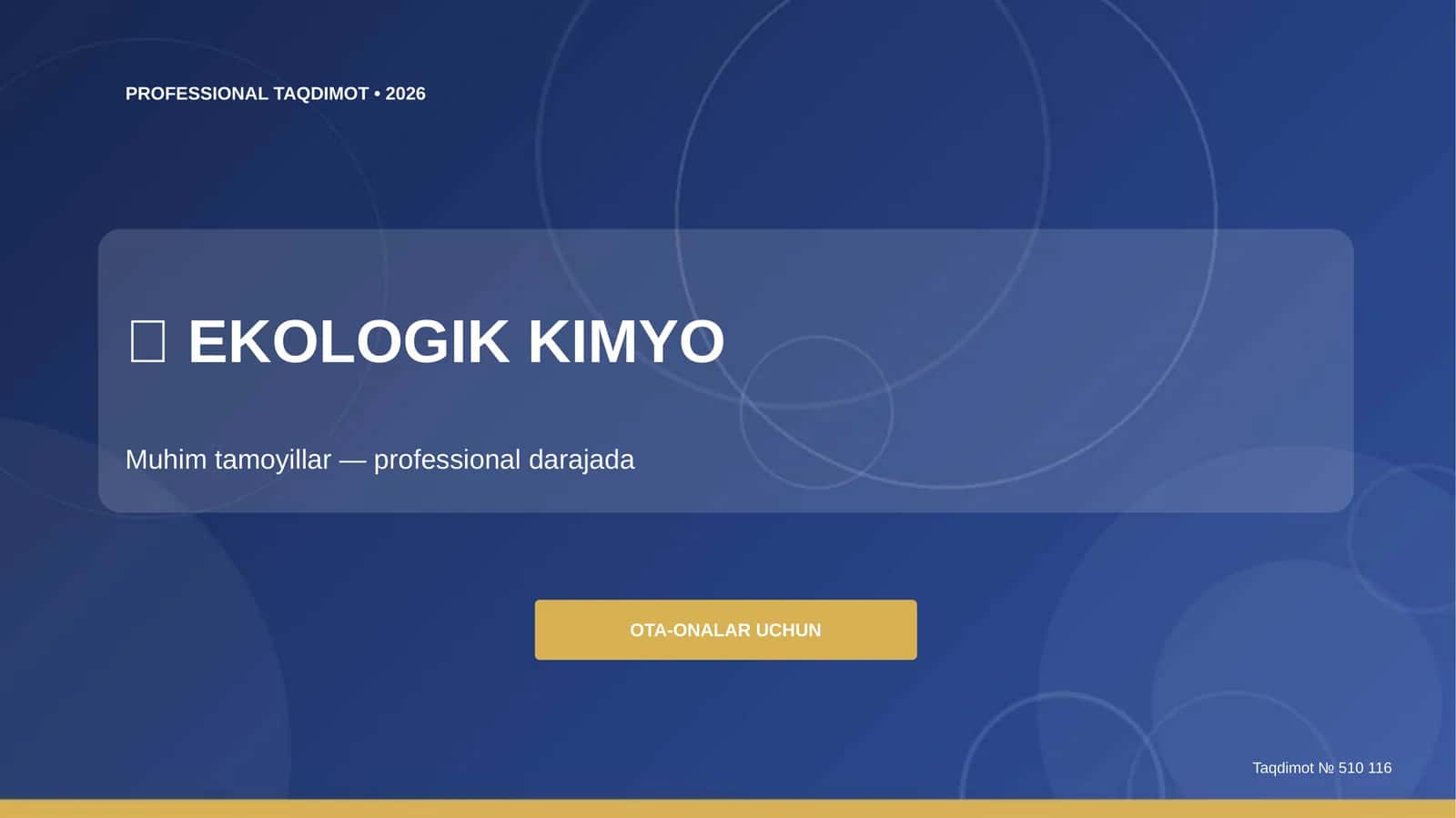 Ekologik kimyo: muhim tamoyillar (professional darajada) [ota-onalar uchun]