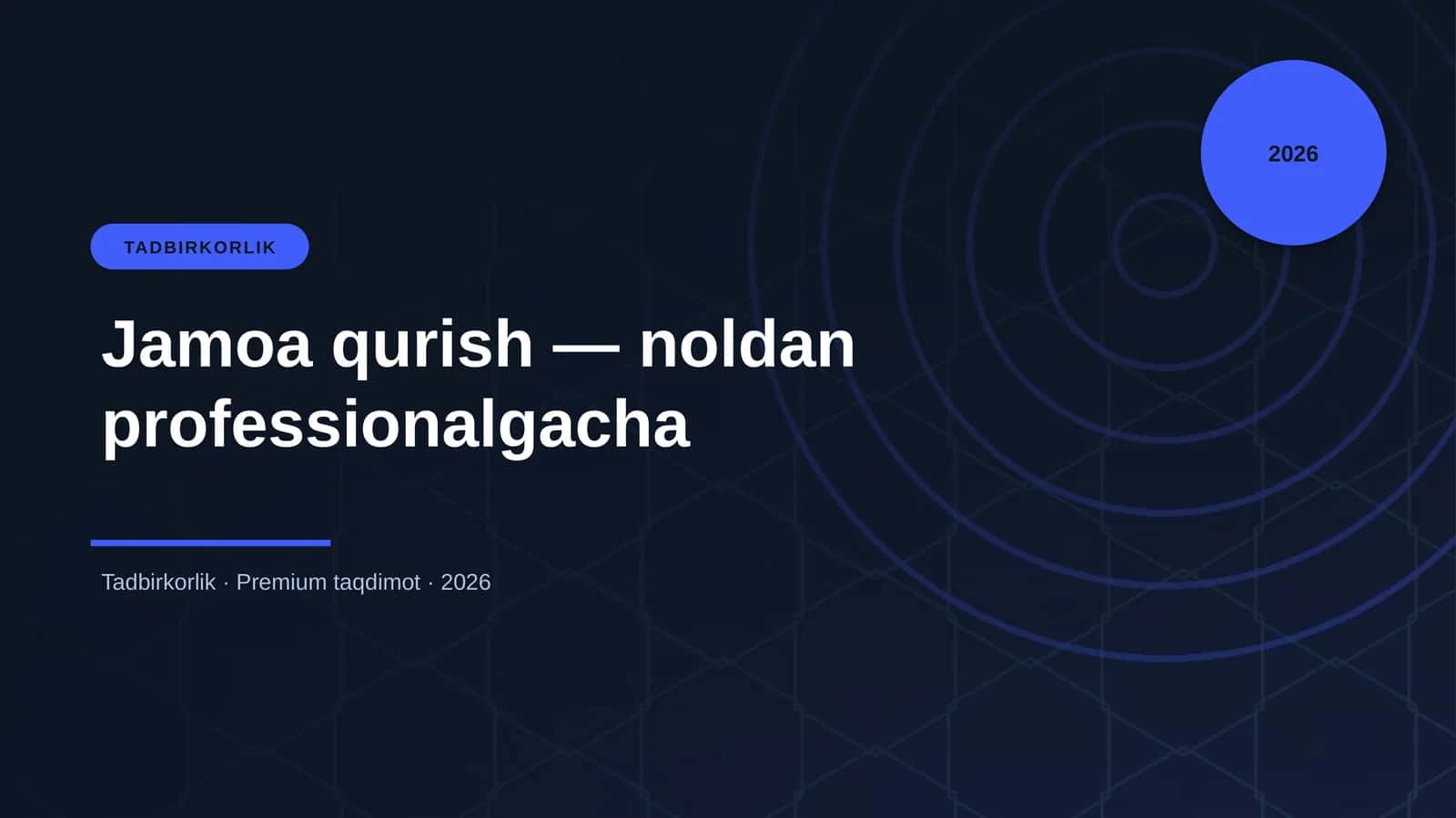 Jamoa qurish — noldan professionalgacha