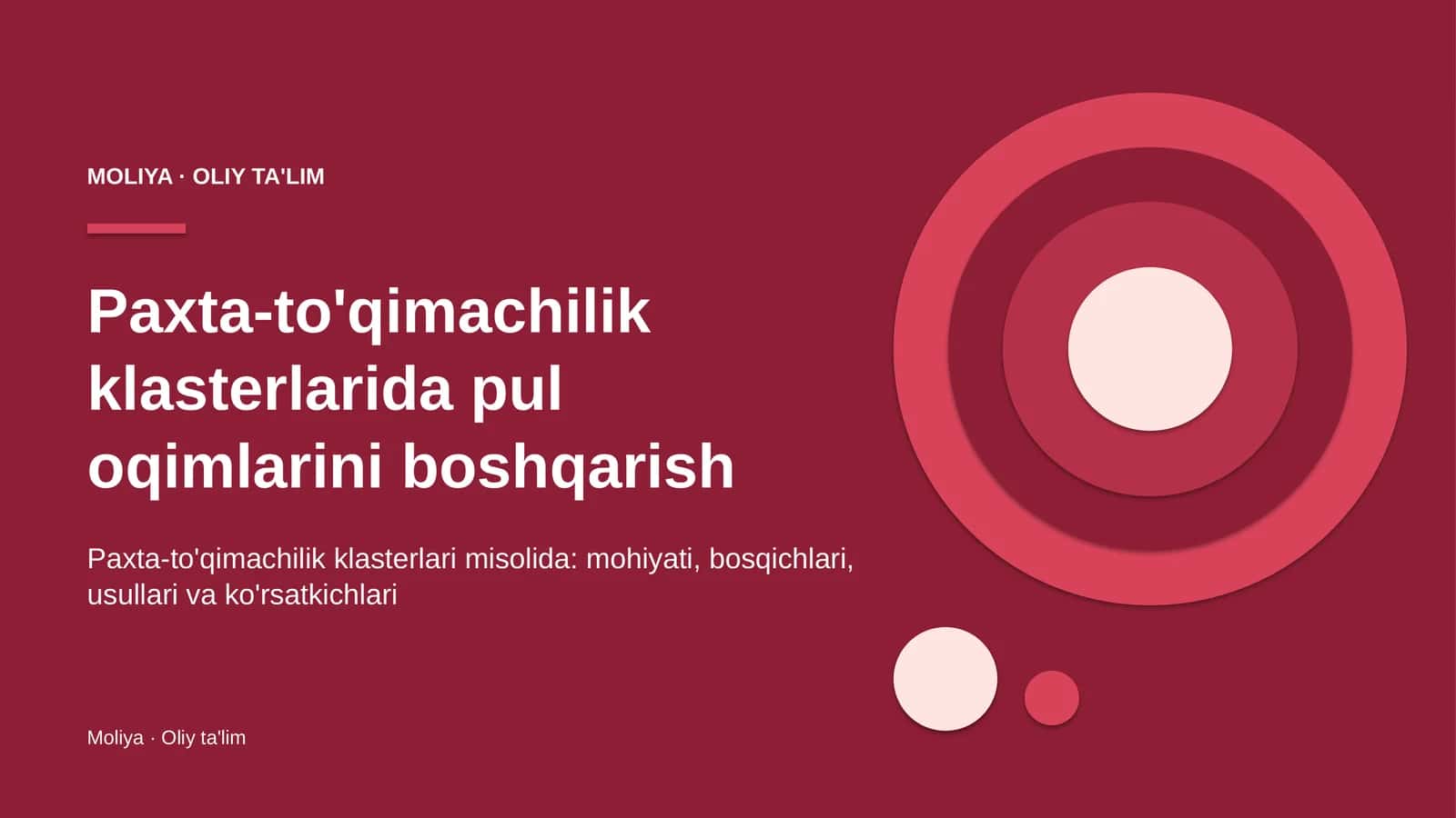 paxta to'qimachilik klasterlarida pul oqimlarini boshqarish 4606