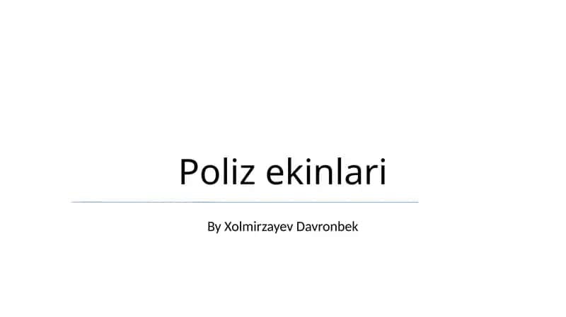Poliz ekinlari