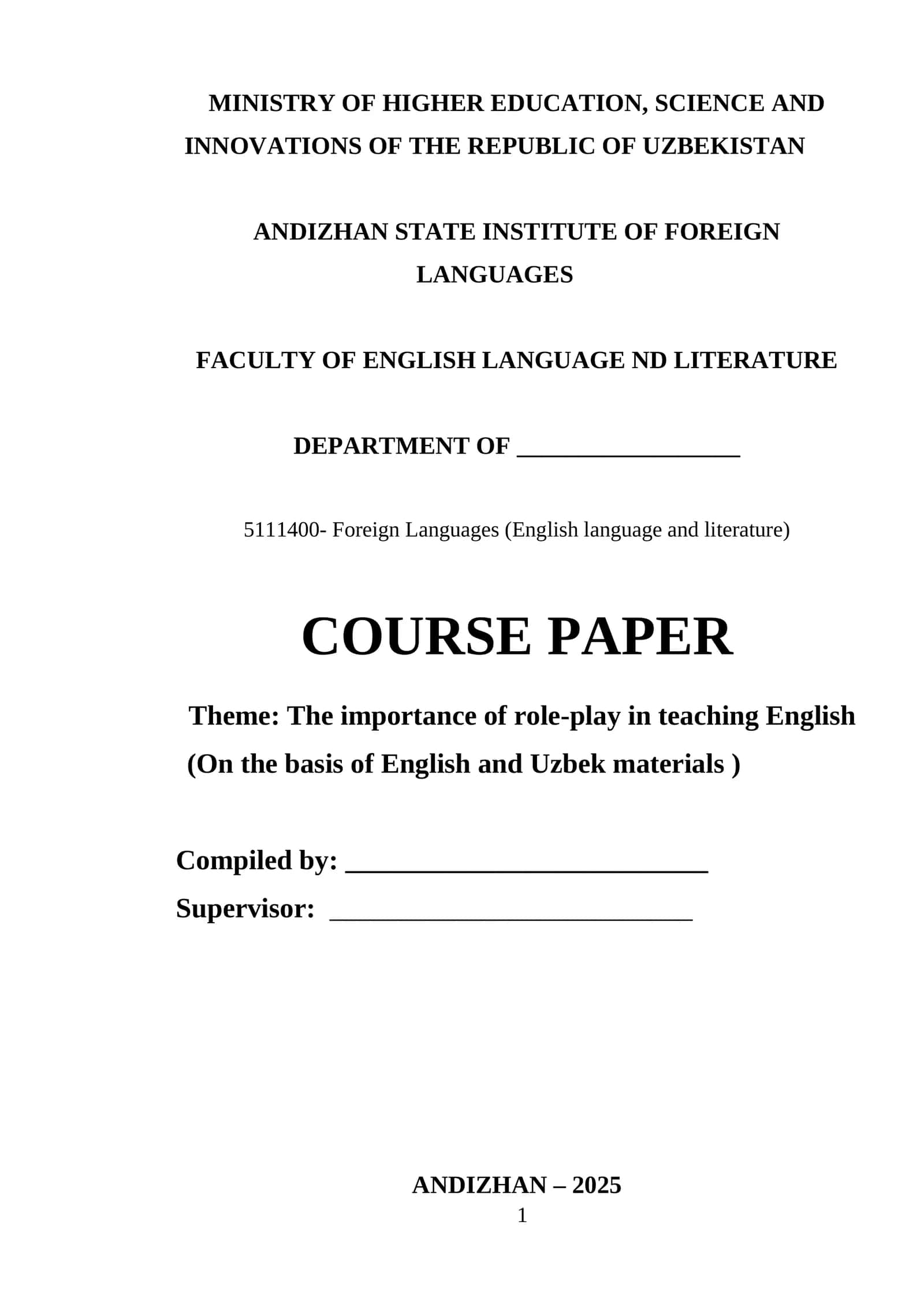The importance of role-play in teaching English